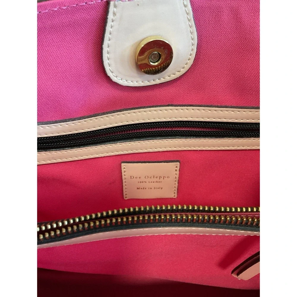 Dee Ocleppo Baby Pink Studded Leather Satchel Handbag Made In Italy NWOT